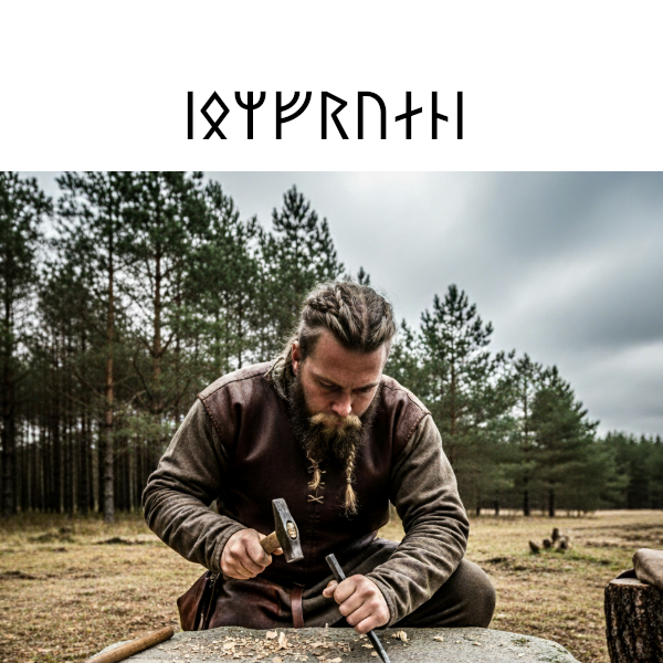 viking der rister runer. Jomfruane skrevet med vikingeruner